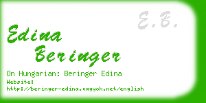 edina beringer business card